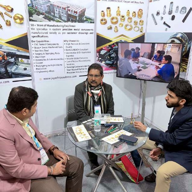 Meeting buyers and engineers at a trade exhibition